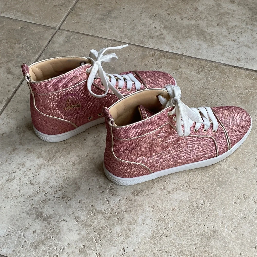 Christian Louboutin Glitter Pink Sneakers - Picture 4 of 16